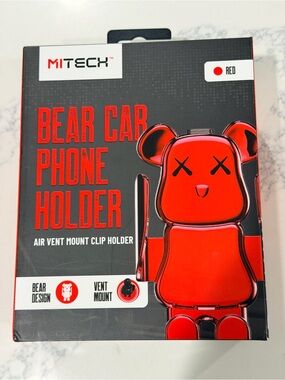 Red Bear Car Phone Holder - Air Vent Mount Clip